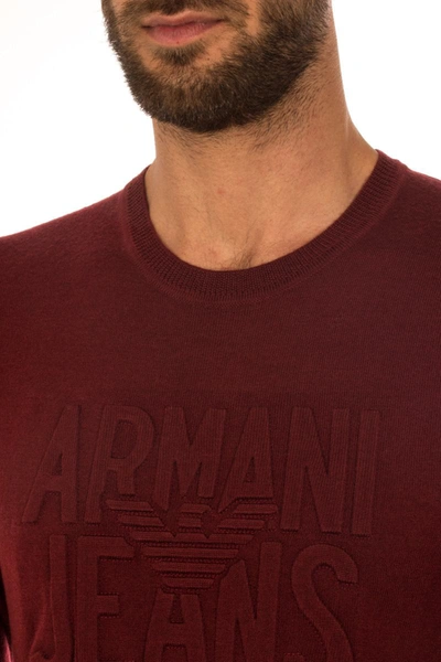 Shop Armani Jeans Aj Sweater In Wine