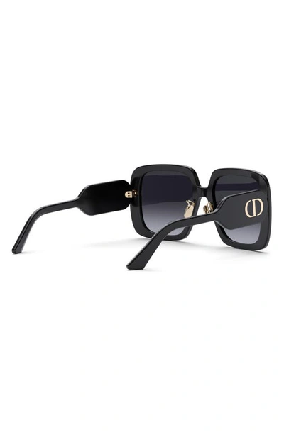 Shop Dior Bobby 56mm Square Sunglasses In Shiny Black / Smoke