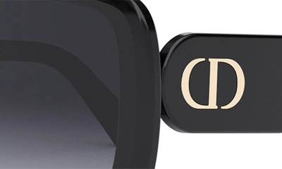Shop Dior Bobby 56mm Square Sunglasses In Shiny Black / Smoke