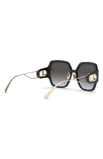 Shop Dior 30montaigne S6u 58mm Square Sunglasses In Shiny Black / Gradient Smoke