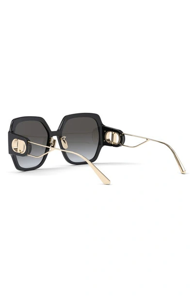 Shop Dior 30montaigne S6u 58mm Square Sunglasses In Shiny Black / Gradient Smoke