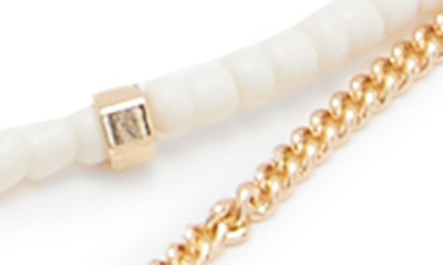 Shop Allsaints Multistrand Bead Necklace In White/ Gold