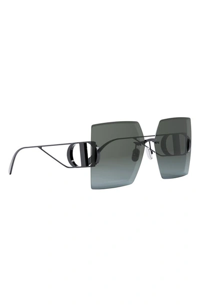 Shop Dior 30montaigne S7u 64mm Square Sunglasses In Shiny Gumetal / Gradient Blue