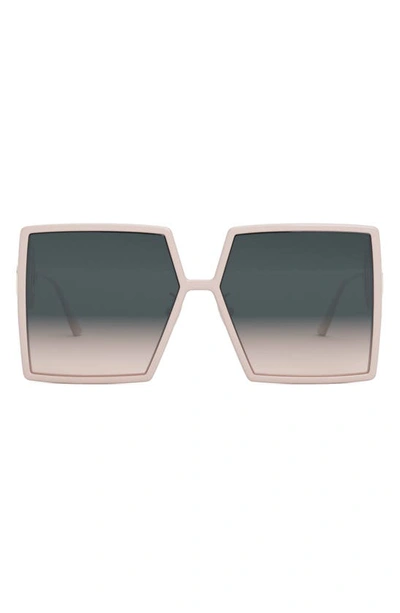 Shop Dior 30montaigne Su 58mm Square Sunglasses In Shiny Pink / Gradient Smoke