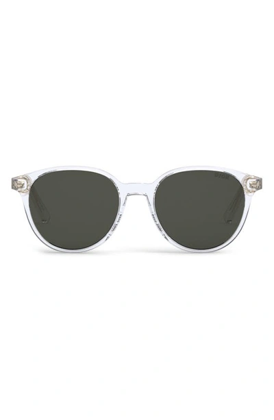 Shop Dior In R1i 53mm Round Sunglasses In Crystal / Brown Mirror