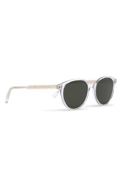 Shop Dior In R1i 53mm Round Sunglasses In Crystal / Brown Mirror