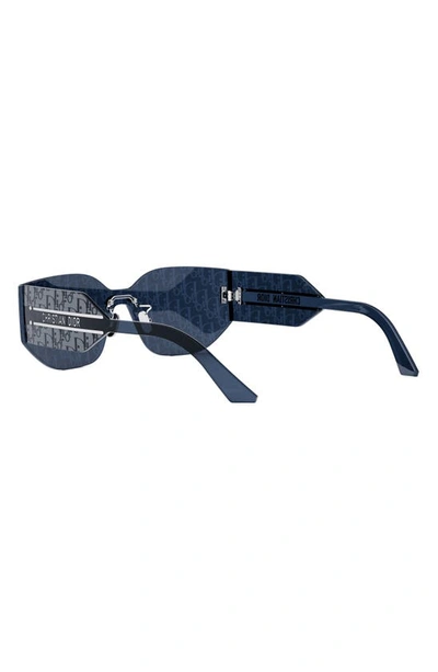 Shop Dior 'club M6u Shield Sunglasses In Shiny Palladium / Smoke Mirror