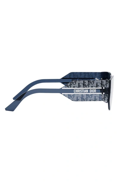 Shop Dior 'club M6u Shield Sunglasses In Shiny Palladium / Smoke Mirror