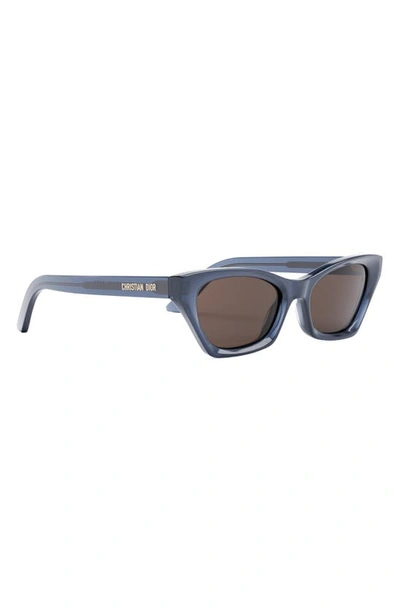 Shop Dior 'midnight B1i 53mm Butterfly Sunglasses In Matte Blue / Brown