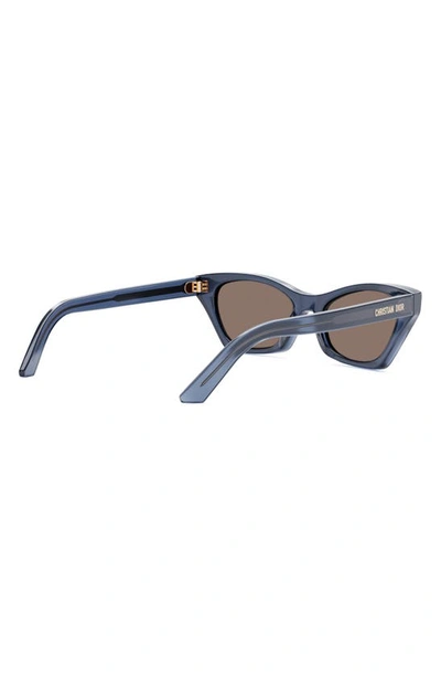 Shop Dior 'midnight B1i 53mm Butterfly Sunglasses In Matte Blue / Brown