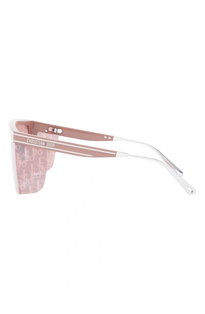 Shop Dior 'club M1u 00mm Shield Sunglasses In Shiny Pink / Violet