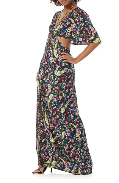 Shop Afrm Savvy Floral Maxi Dress In Noir Paisley