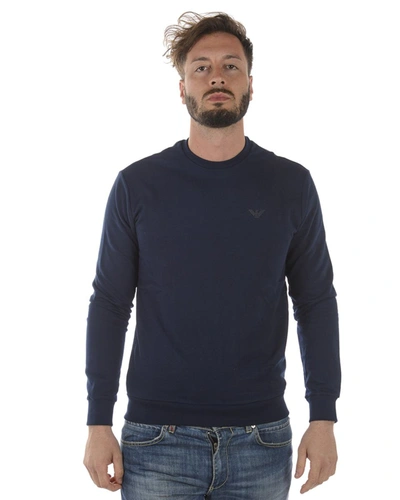 Shop Emporio Armani Sweatshirt Hoodie In Blue