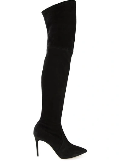 Casadei 'evening' Thigh Length Boots In Black