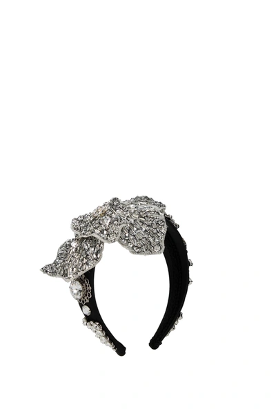 Shop Dolce & Gabbana Hair Accessories Fabric Silver