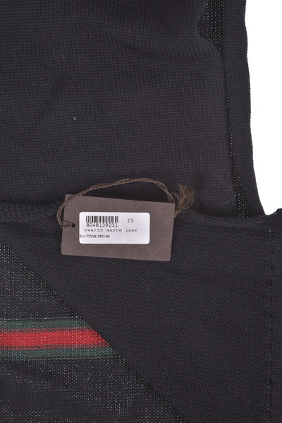 Shop Gucci Scarf Scarves Foulard In Black