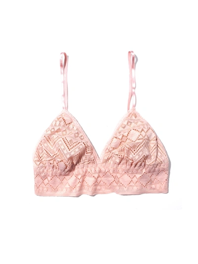 Shop Hanky Panky Gem Lace Padded Triangle Bralette Sweet Chamomile In Pink
