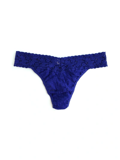 Shop Hanky Panky Signature Lace Original Rise Thong Midnight Blue In Multicolor