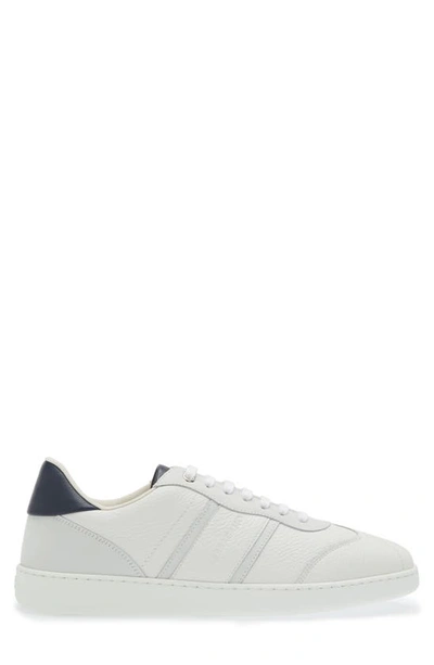 Ferragamo White Low Top Signature Sneakers In Bianco Ottico