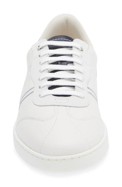 Shop Ferragamo Achille Low Top Sneaker In Bianco Ottico