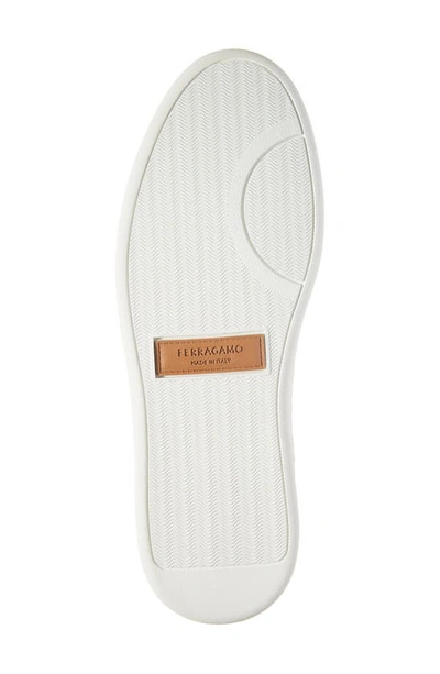 Ferragamo White Low Top Signature Sneakers In Bianco Ottico