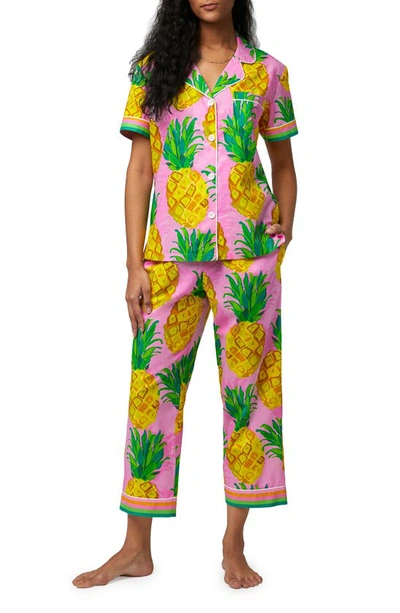 Shop Bedhead Pajamas Short Sleeve Crop Pajamas In Pineapple