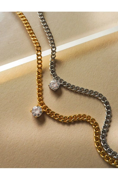 Shop Luv Aj Cubic Zirconia Solitaire Necklace In Gold