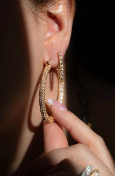 Shop Luv Aj Ballier Chain Hoop Earrings In Gold