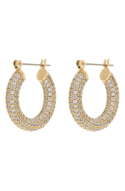 Shop Luv Aj Baby Amalfi Pavé Hoop Earrings In Gold