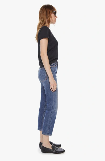 Shop Mother The Tomcat Ripped Crop Straight Leg Jeans In Kneeling On Stones