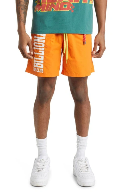 Shop Billionaire Boys Club Fari Nylon Shorts In Russet Orange
