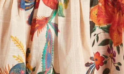 Shop Zimmermann Kids' Ginger Crochet Trim Cotton Sundress In Ivory Floral