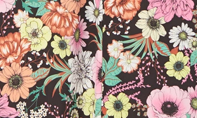 Shop Afrm Lizette Floral Ruched Cutout Jersey Dress In Noir Garden