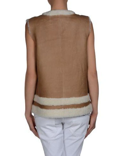 Shop Tory Burch Leather Jacket In Camel