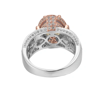 Suzy Levian Two-tone Sterling Silver 4.65 Cttw Orange Citrine Ring