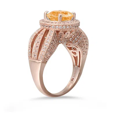 Suzy Levian Sterling Silver 4.53 Tcw Citrine Ring In Orange