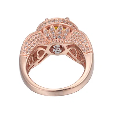 Suzy Levian Sterling Silver 4.53 Tcw Citrine Ring In Orange