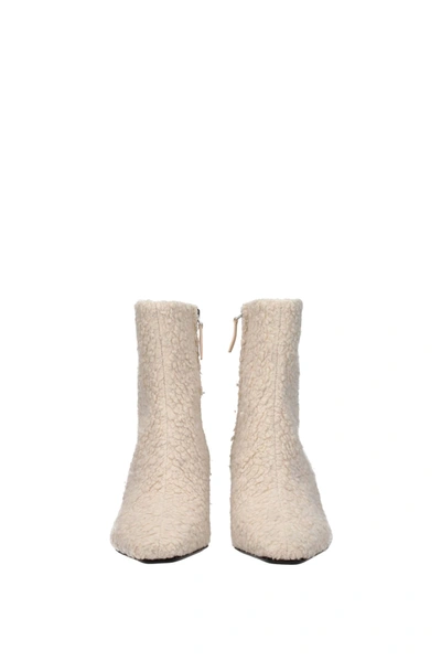 Shop Off-white Ankle Boots Allen Sheepskin Beige Cream