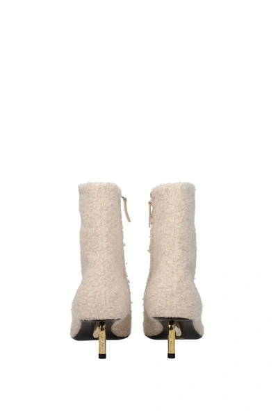 Shop Off-white Ankle Boots Allen Sheepskin Beige Cream