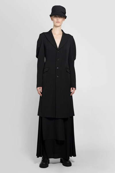 Shop Yohji Yamamoto Woman Black Coats