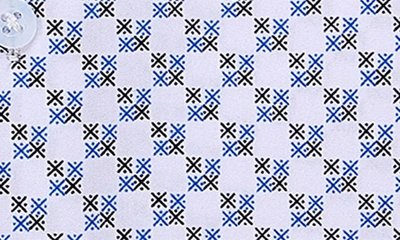 Azaro Uomo Slim Fit Geometric Print Performance Dress Shirt In White