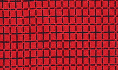 Shop Azaro Uomo Slim Fit Grid Print Performance Dress Shirt In Red