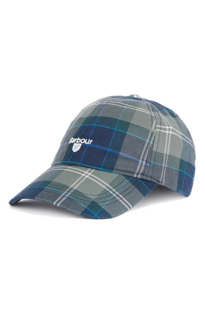 Shop Barbour Tartan Cotton Baseball Cap In Kielder Blue