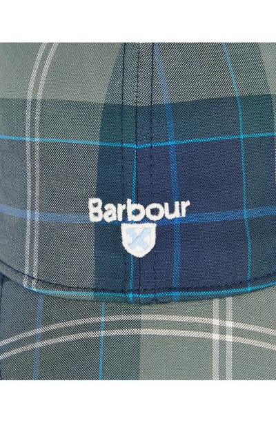 Shop Barbour Tartan Cotton Baseball Cap In Kielder Blue