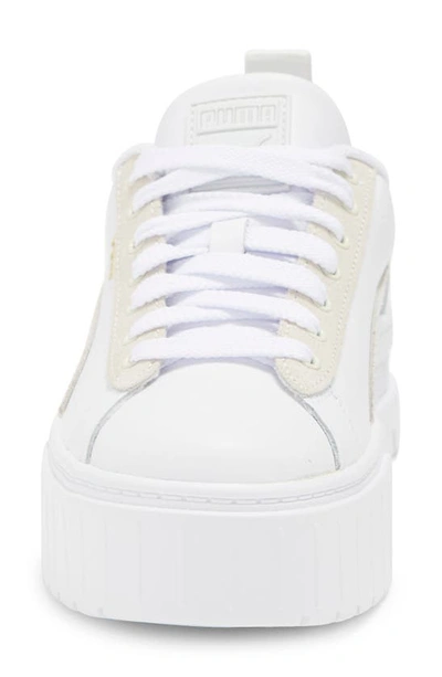 Shop Puma <br />mayze Classic Platform Sneaker In  White-feather Gray