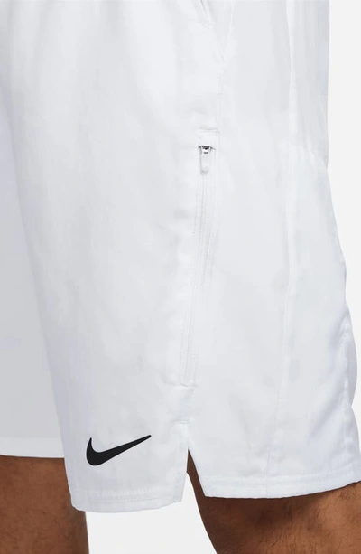 Shop Nike Court Dri-fit Victory Tennis Shorts In White/ Black