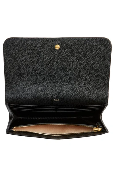 Shop Chloé Marcie Leather Long Wallet In Black