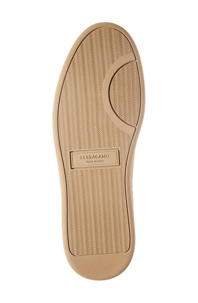 Ferragamo Men's Achille 1 Suede Leather Low-top Sneakers In Mascarpone