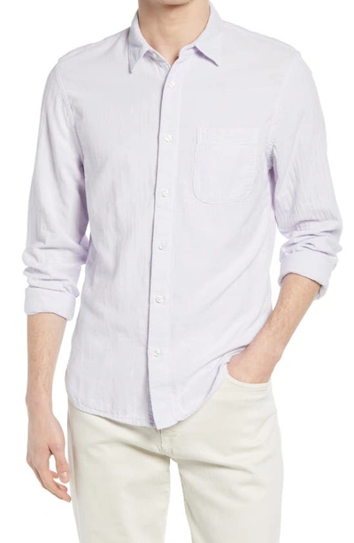 Shop Hiroshi Kato Trim Fit Solid Button-up Shirt In Lavender