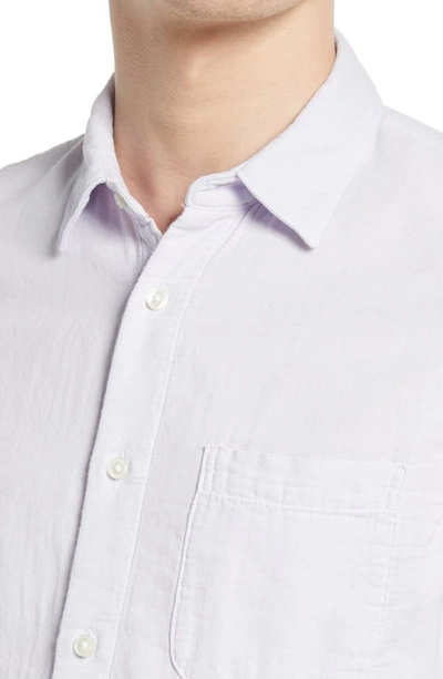 Shop Hiroshi Kato Trim Fit Solid Button-up Shirt In Lavender